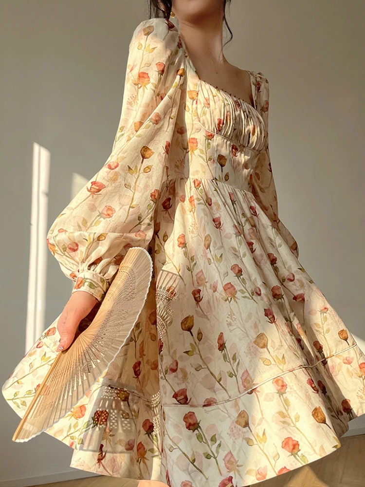 ★韓国人気★I AM MARI★PUFF FLARE DRESS Little Girls Puffy Sleeve Sweet Dress 2024 - Korean Floral