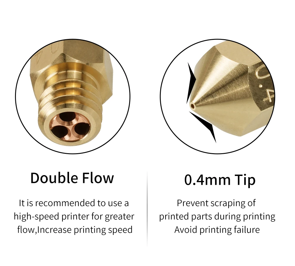 MK8 CHT Nozzle High Flow Nozzles 0.4mm 0.6mm For 1.75mm CR10 CR10S KP5L  Ender-3 3D Printer Accessories