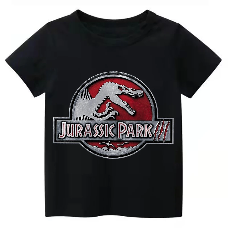 New Jurassic Park Dinosaur Summer T-shirt Kids Clothes Girls Clothes Glamour Boys T-Shirts 1-9Years Old Kids Clothing Cool Fits