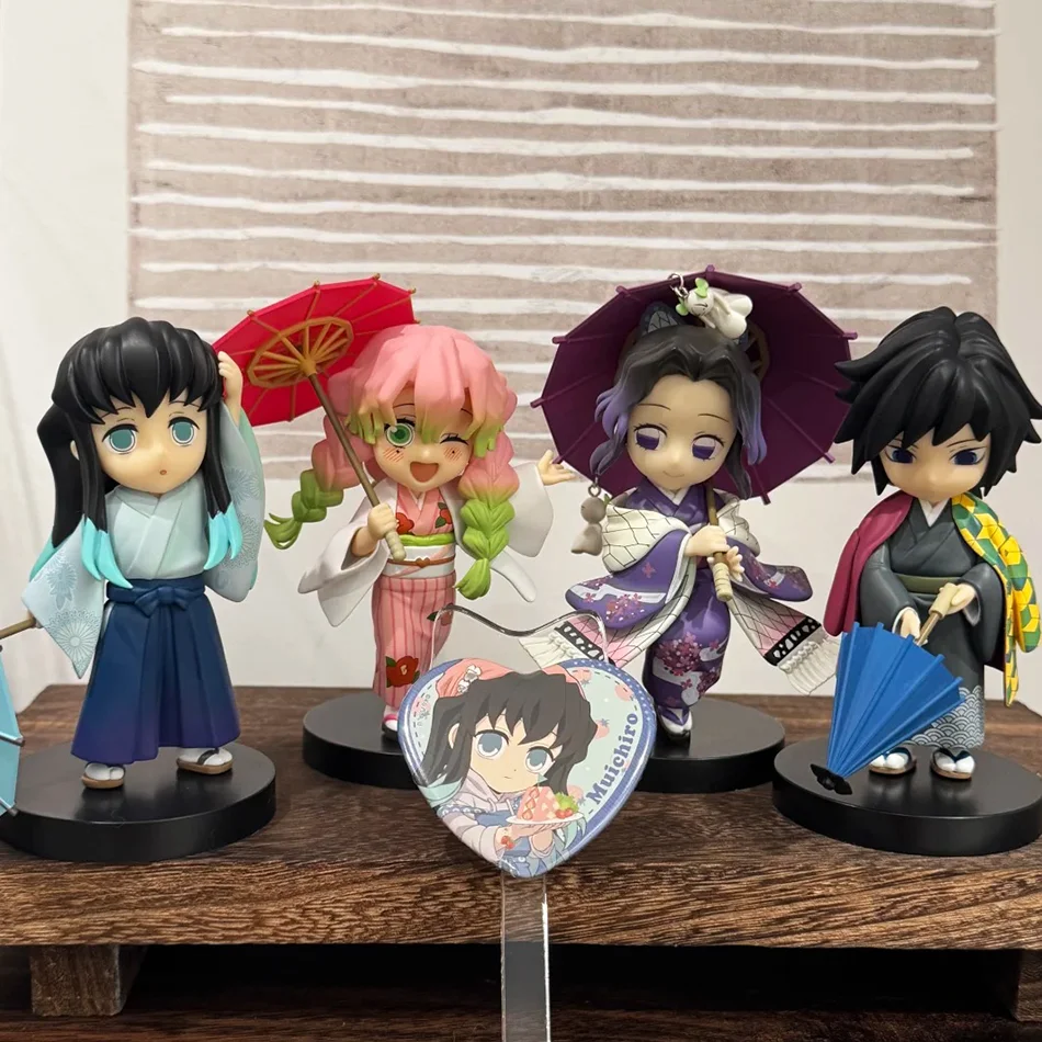 Anime-Figur Demon Slayer Figuren Kimetsu No Yaiba Puppe Tanjiro Nezuko Zenitsu Figurine Plum Rain Serie Actionfigur Modell Spielzeug