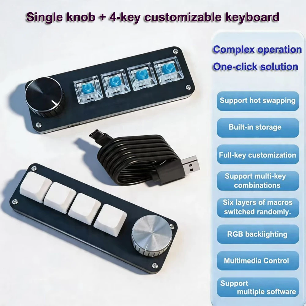 Multi-Functional 4-Key Editing Keyboard for Versatile Applications