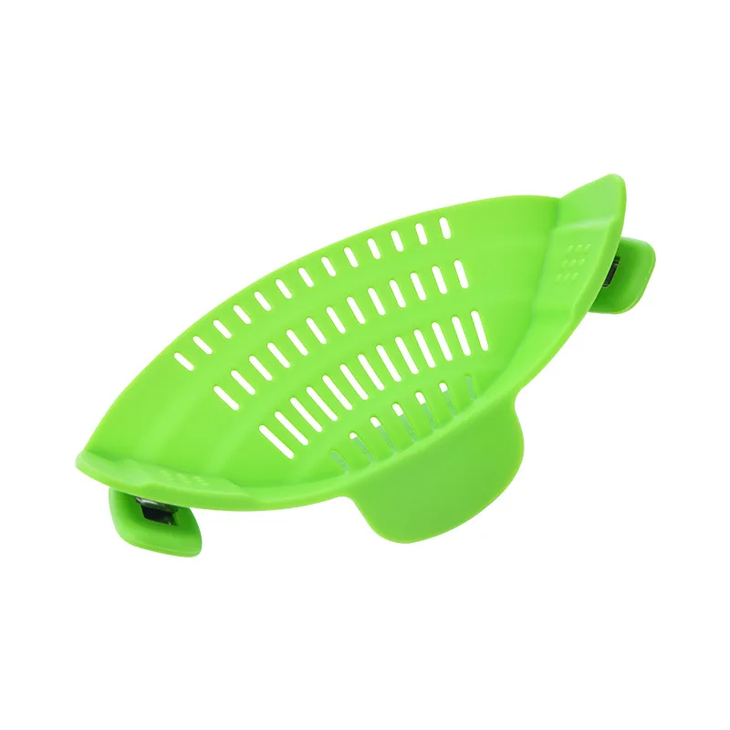 Clip-on Pot Filter Silicone Filter Pot Hands-free Drainer Fruit and Vegetable Noodles Filter Slag Separator Pouring Vegetables pasta spoon Kitchen Tools & Gadgets