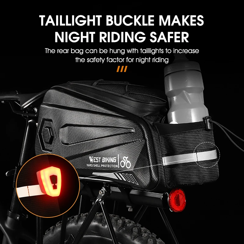 Waterproof Multifunctional Hard Shell Bicycle Trunk Bag