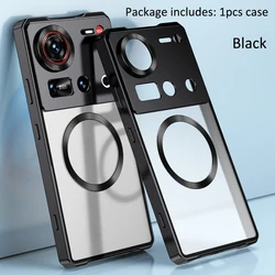 Sleek Aluminium Alloy Frame with Acrylic Wireless Charging Case for ZTE nubia Z70S Ultra (Black)