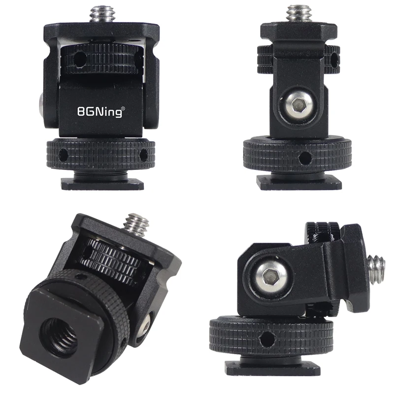 모니터 EVF 스탠드 홀더 카메라 필드 모니터 용 콜드 슈 마운트 마이크 핫슈 180 학위 조절 식 안정기 브래킷