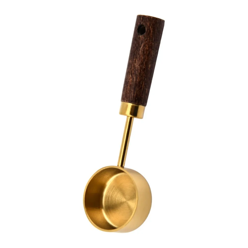 Stainless Steel Measuring Spoon with Wooden Handle for Coffee and Tea