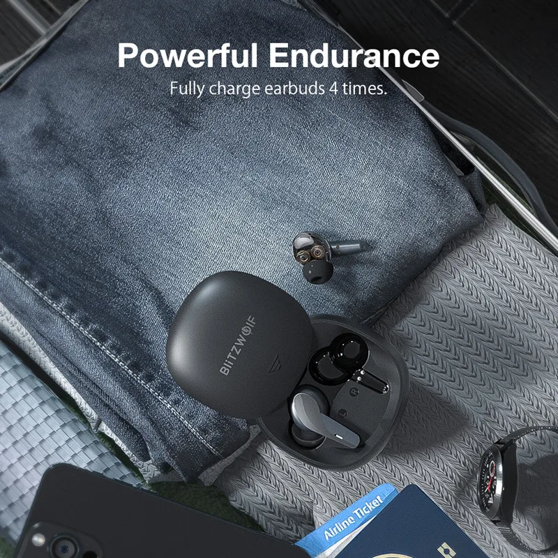BlitzWolf BW-FYE15 Bluetooth Headphones TWS HiFi Stereo Bass Low Latency Smart Touch HD Call bluetooth headphones