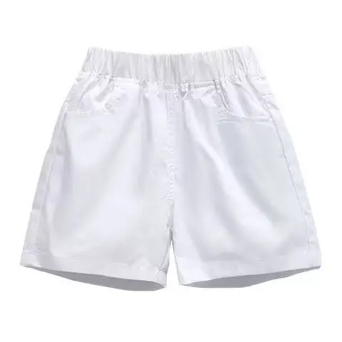 1 to 8 Years Summer Cotton Clothes Boy & Girls Shorts Solid Color Elastic Waist Children Short Casual Pants Youth Student School