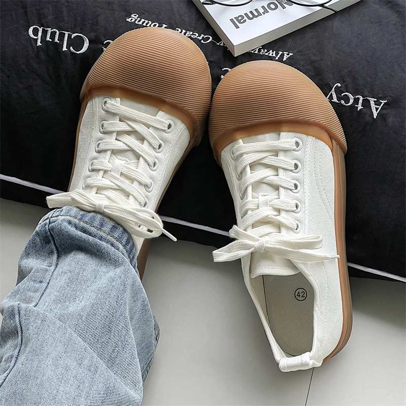 

Fashion Designer Big Head Shoes Unisex Vintage Espadrilles Men White Canvas Sneakers Women Summer Casual Men's Vulcanized Shoes