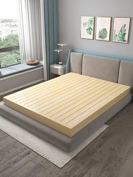 Solid wood tatami bed frame Household hard board waist bed frame Homestay simple floor bed No bedside moisture-proof row skeleto
