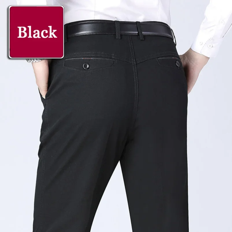 Classic Casual Men Cotton Pants Summer Stretch Comfortable Elastic Straight Trousers cotton work pants men casual pants