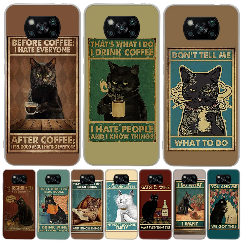 Funny Cat Poster Custodia Per Telefono Vita Quotidiana Per Xiaomi Poco X3 Gt X5 X4 Nfc F3 F2 F1 M3 M2 M4 Pro Mi Note 10 Lite A3 A2 A1 Cc9E Shell