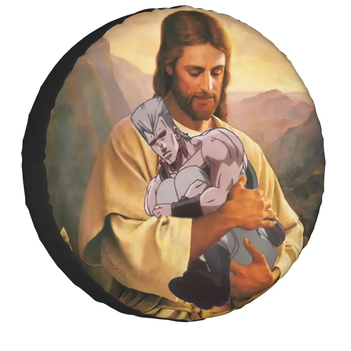 Jojos Bizarre Adventure Polnareff Jesus Spare Wheel Cover For Jeep Pajero Custom Anime Manga Tire Protector 14" 15" 16" 17" Inch
