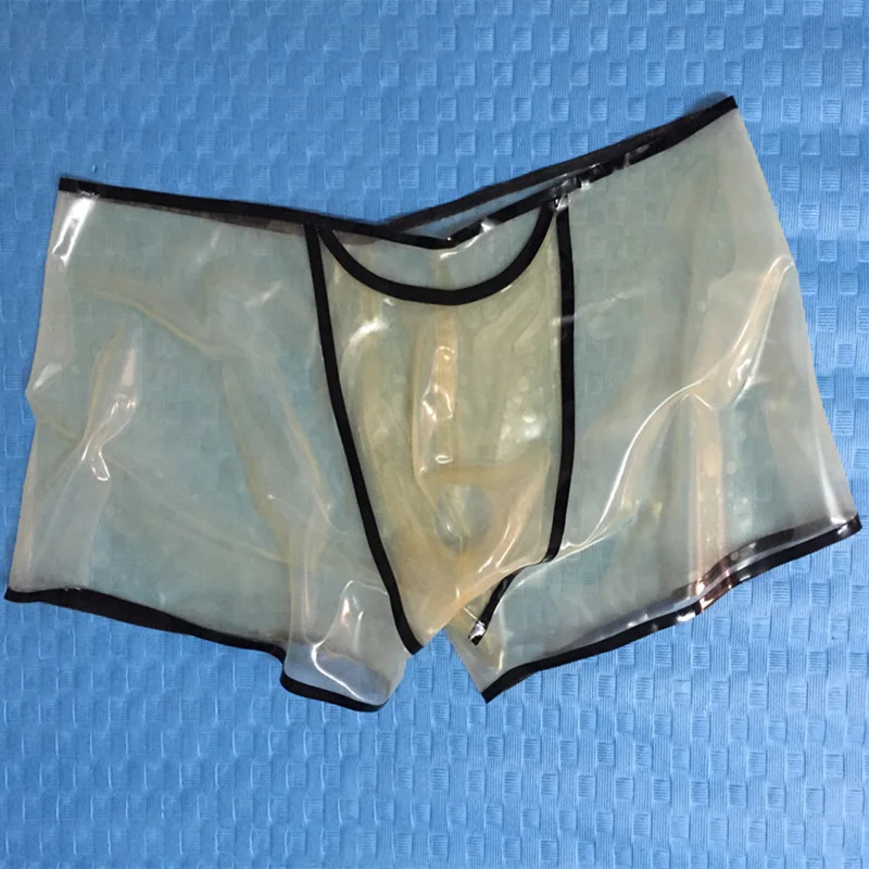 

Latex Shorts Gummi Sport Club Badeanzug Kurze Hose Fetish Transparent Pants0,4mm