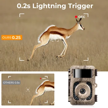 Trail Camera 4k 48MP WiFi Hunting Cameras with 0.2s Trigger Time No Glow Infrared Led for Night Vision Motion Activate Trail Cam 6