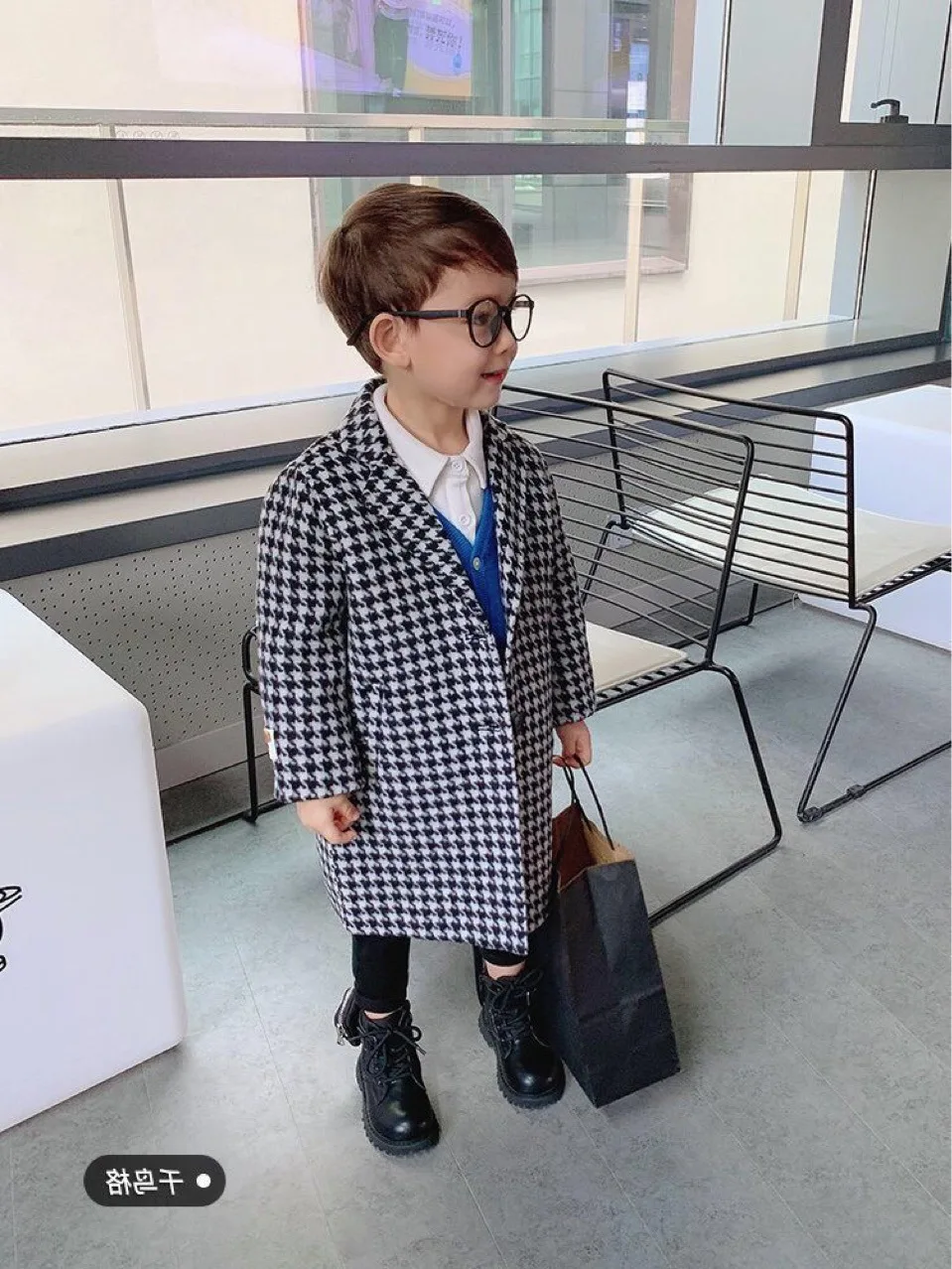 Korean Autumn Winter Children Boy Woolen Coat Cotton Warm Thick Fleece Infant Boy Jacket Versatile Solid Kid Outwear Coat