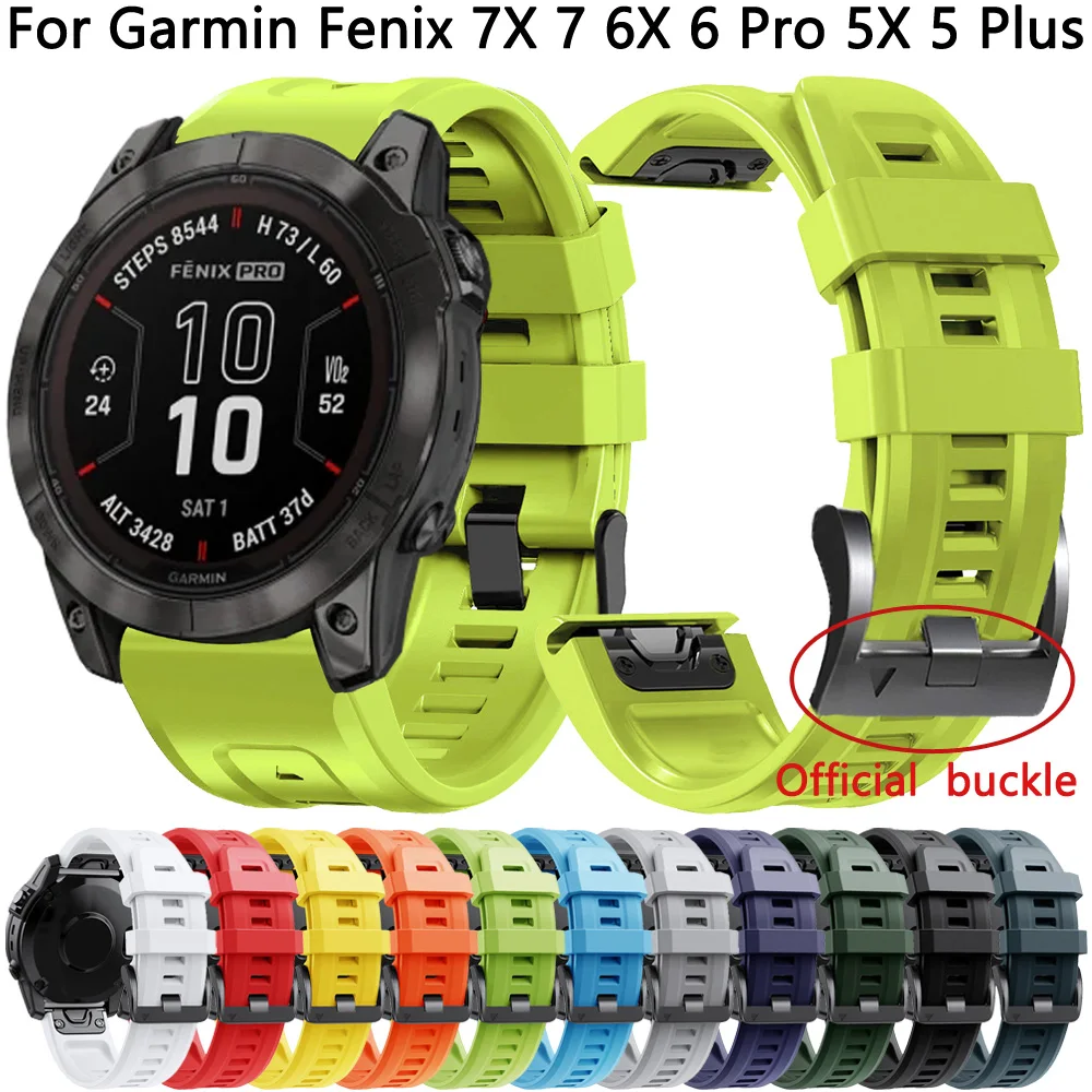 

Quickfit Bracelet Strap For Garmin Fenix 7X 7 6X 6 Pro 5X Plus 3HR 955 26mm 22mm Band Enduro Epix Gen 2 MK2i Silicone Watchbands