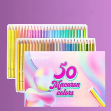 Brutfuner – crayons de couleur Macaron à l'huile, 12/24/50/80 couleurs vives, crayons Pastel doux en bois pour l'école, dessin, croquis, fournitures d'art