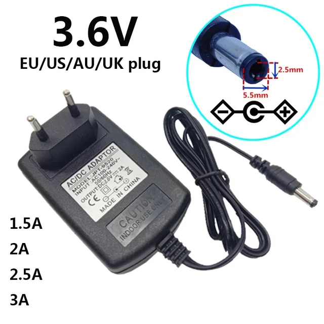 Adaptateur d'alimentation 12V 1a AC 100-240V pour caméra de sécurité, 3  mètres, tête 5.5x2.1MM - AliExpress