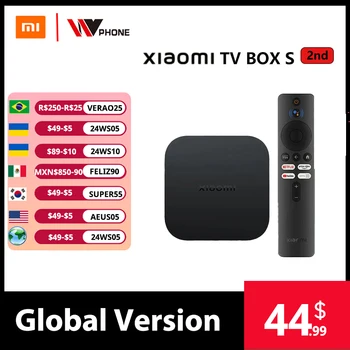 글로벌 버전 샤오미 Mi TV 박스 S 2 세대 4K 울트라 HD BT5.2 2GB 8GB 돌비 비전 HDR10, 구글 어시스턴트 스마트 Mi 박스 S 플레이어