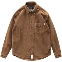 Men's Autumn Winter Corduroy Shirt Workwear Stylish Baggy Designer Clothing Vintage Fashion Luxury Cargo Long Sleeves Outerwear 1