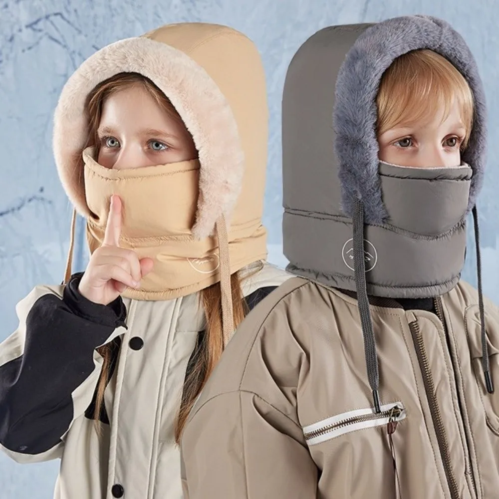 Keep Warm 3-in-1 Winter Cycling Hat Cold Resistant Fleece Lining Warm Scarf Face Mask Neck Protection Thickened Lei Feng Hat