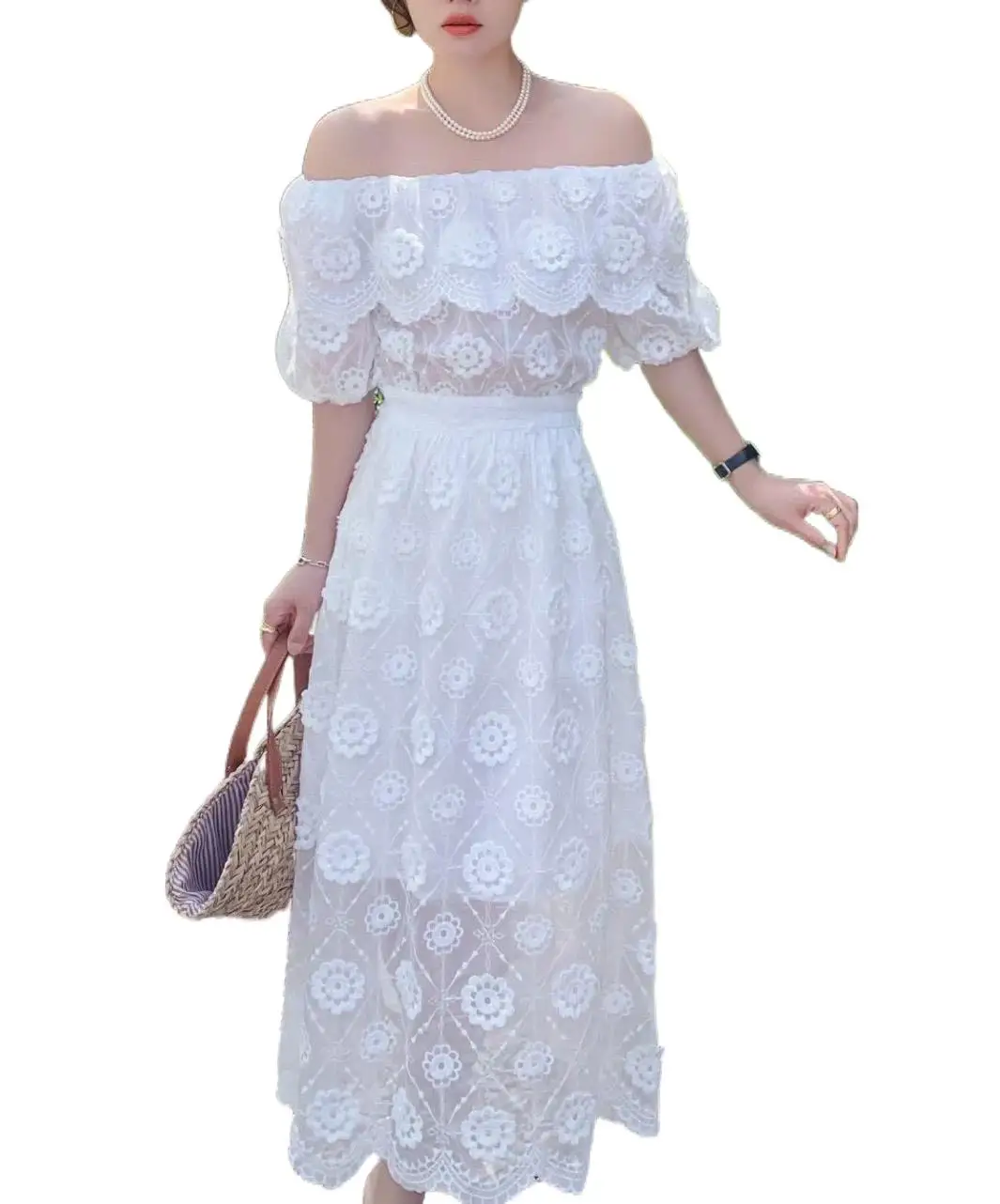 

2023 Women's Clothing new dress embroidery three-dimensional flowers