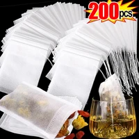 200/50PCS Non-woven Tea Bags Disposable Teabags with Drawstring Sealing Coffee Spice Tea Filter Paper Infuser Kitchen Teaware 1