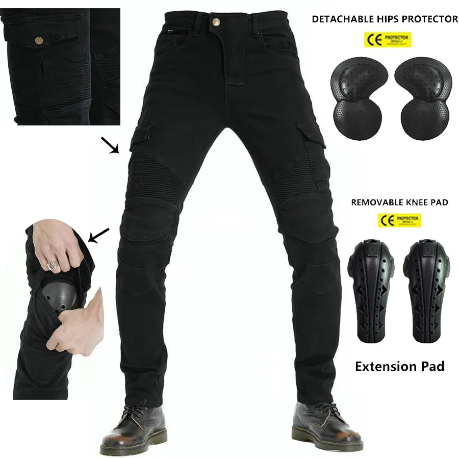 

Men's Khaki Motorcycle Outdoor Cycling Traveling Armor CE Certification Jeans Stretch Racing Road Motocross Equipment Pants