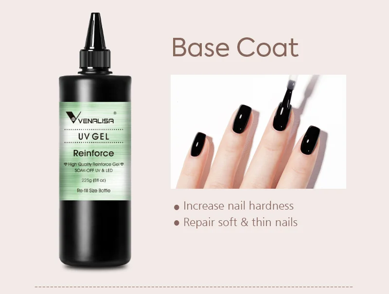 225g Venalisa Camouflage Tränken Weg Vom UV LED Gel Nail art Salon Transparent Selbst Nivellierung Abdeckung Gel Nail Builder Erweiterung klar Gel – Detail 13