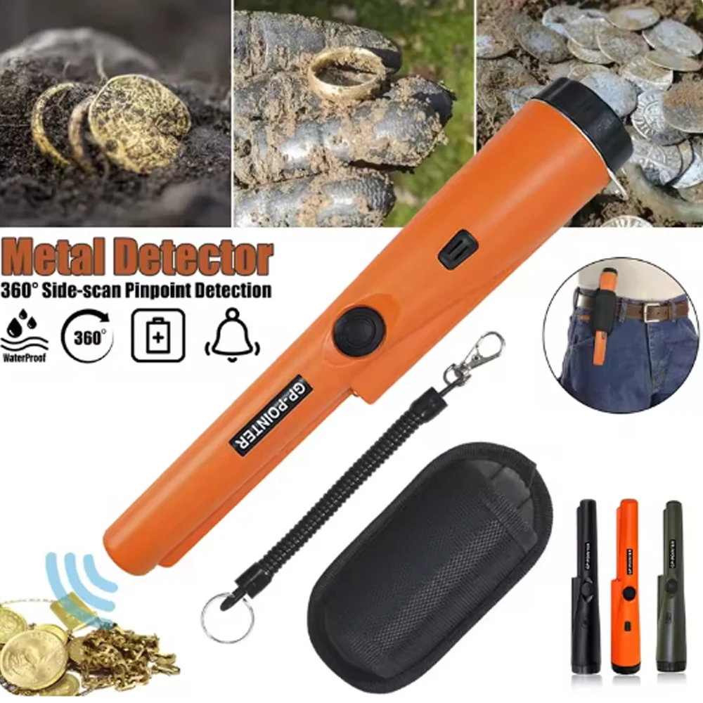 Pro GP-Pointer Handheld Metal Detector w/IP66 Waterproof & LED-Bracelet Strap for Treasure Hunting & Outdoor Exploration