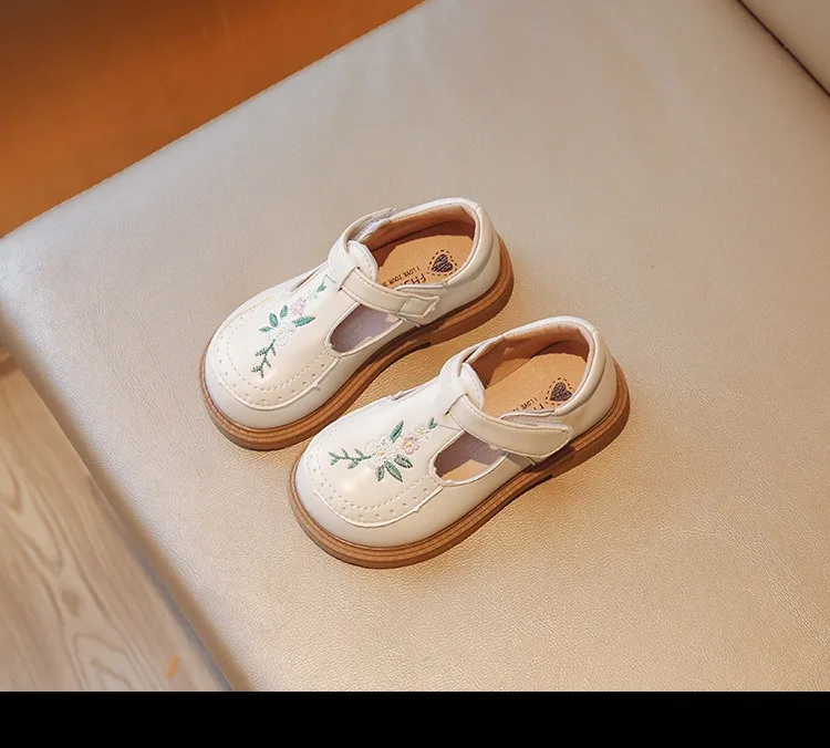 Elegante Bestickte Mädchenschuhe 21-35, PU Rutschfeste TPR-Sohle, Bequeme Schul- und Freizeitschuhe für Frühling Herbst Tägliches Tragen – Detail 11