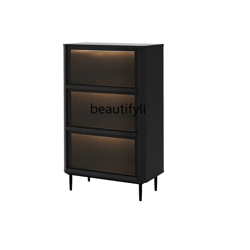 

Nordic Solid Wood Light Luxury Living Room Display Cabinet Storage Bookcase Magazine Cabinet Sofa Side Cabinet Sideboard Cabinet
