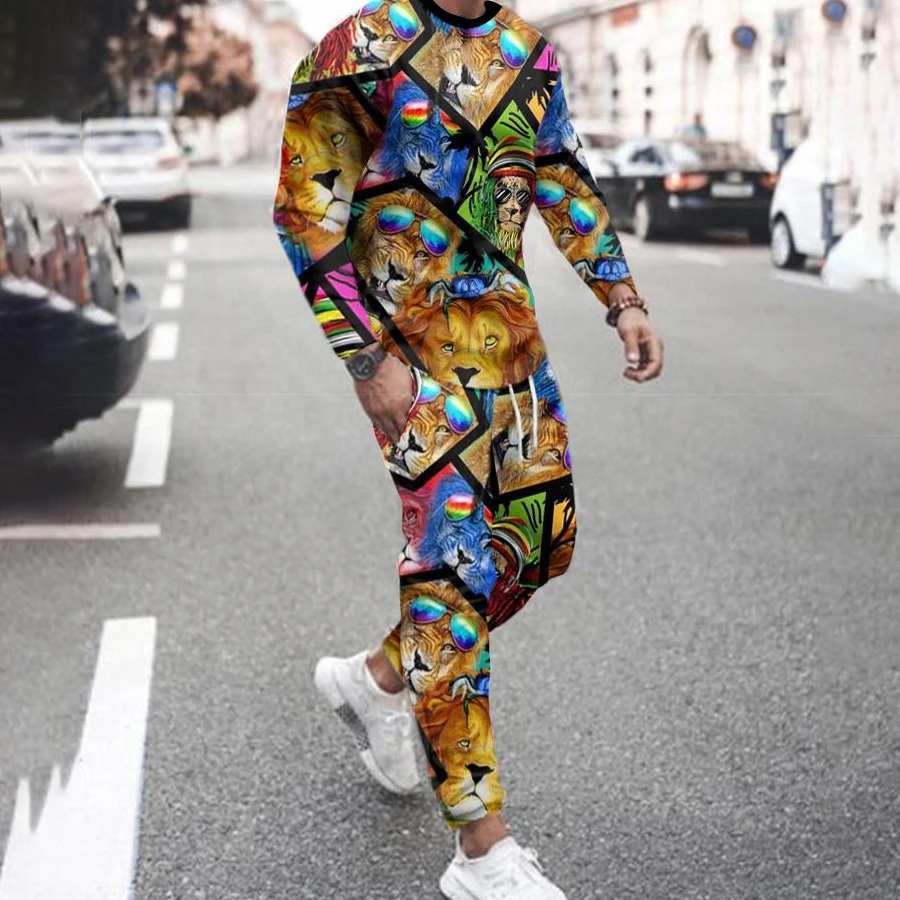 

Autumn Winter Men tracksuit Sets Solid Color Long Sleeves T-shirt+Trousers O-Neck Sweatshirt Casual Jogger 2-piece Men Clothing