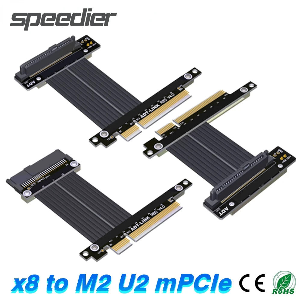 

PCI Express X8 Card To M.2 WiFi M.2 NVMe U.2 SSD SFF-8639 mPCIe Graphics GPU Extension Riser Cable 8x Mainboard Extender Adapter