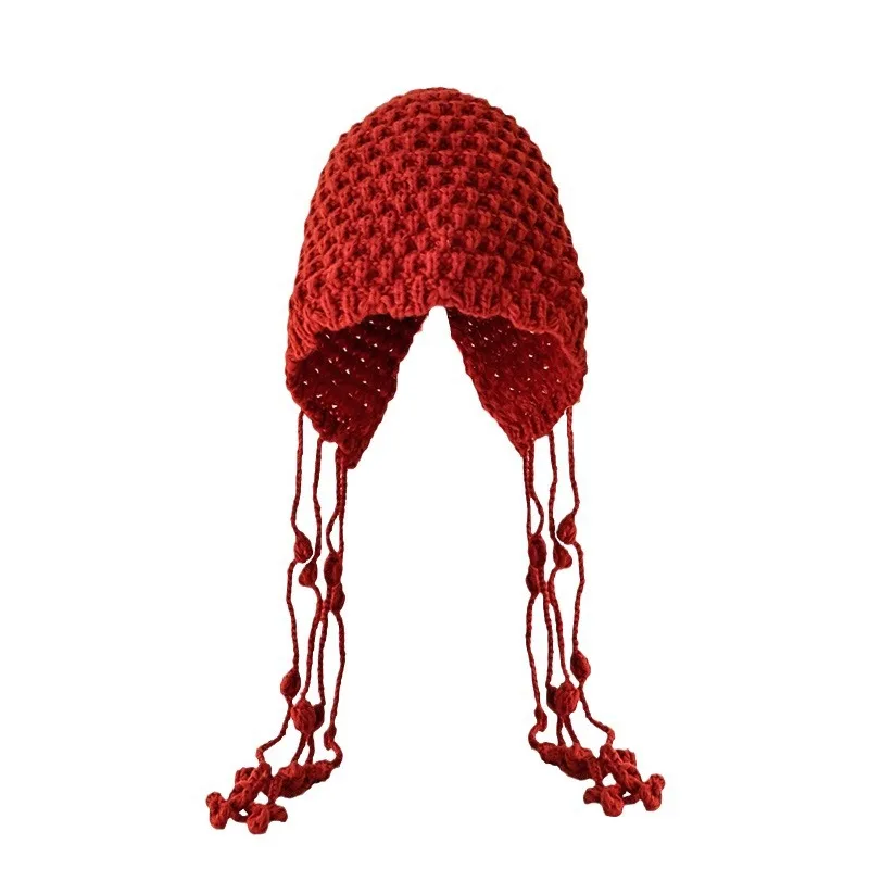 Autumn and Winter Warm Woolen Handwoven Fashion Women's Ethnic Wind Ear Protection Knitted Hat