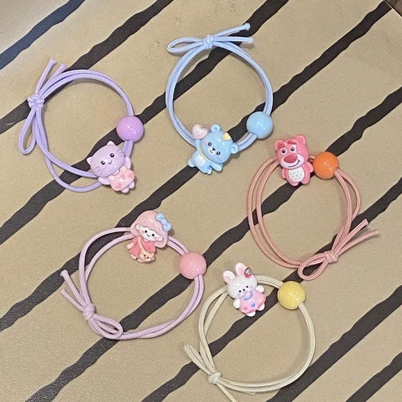 5/10 Teile/satz Mädchen Cartoon Haar Krawatten Niedlichen Kaninchen Haar Gummibänder Bär Haar gummi Kinder Haar Zubehör Für mädchen Kopf Seil – Detail 10