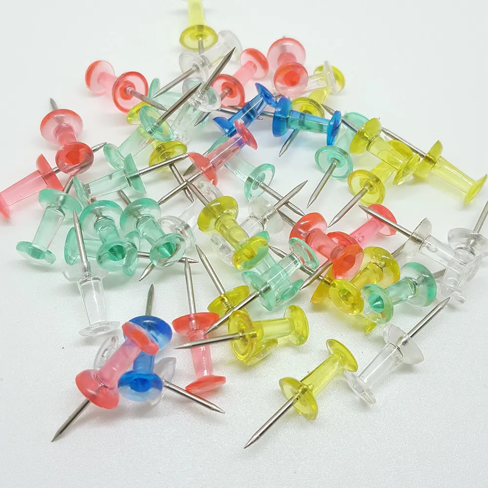 40Pcs 푸시 포퍼 압정 학교 사무실 홈 벽 게시판 사진지도 플라스틱 금속을 위한 장 푸시 핀