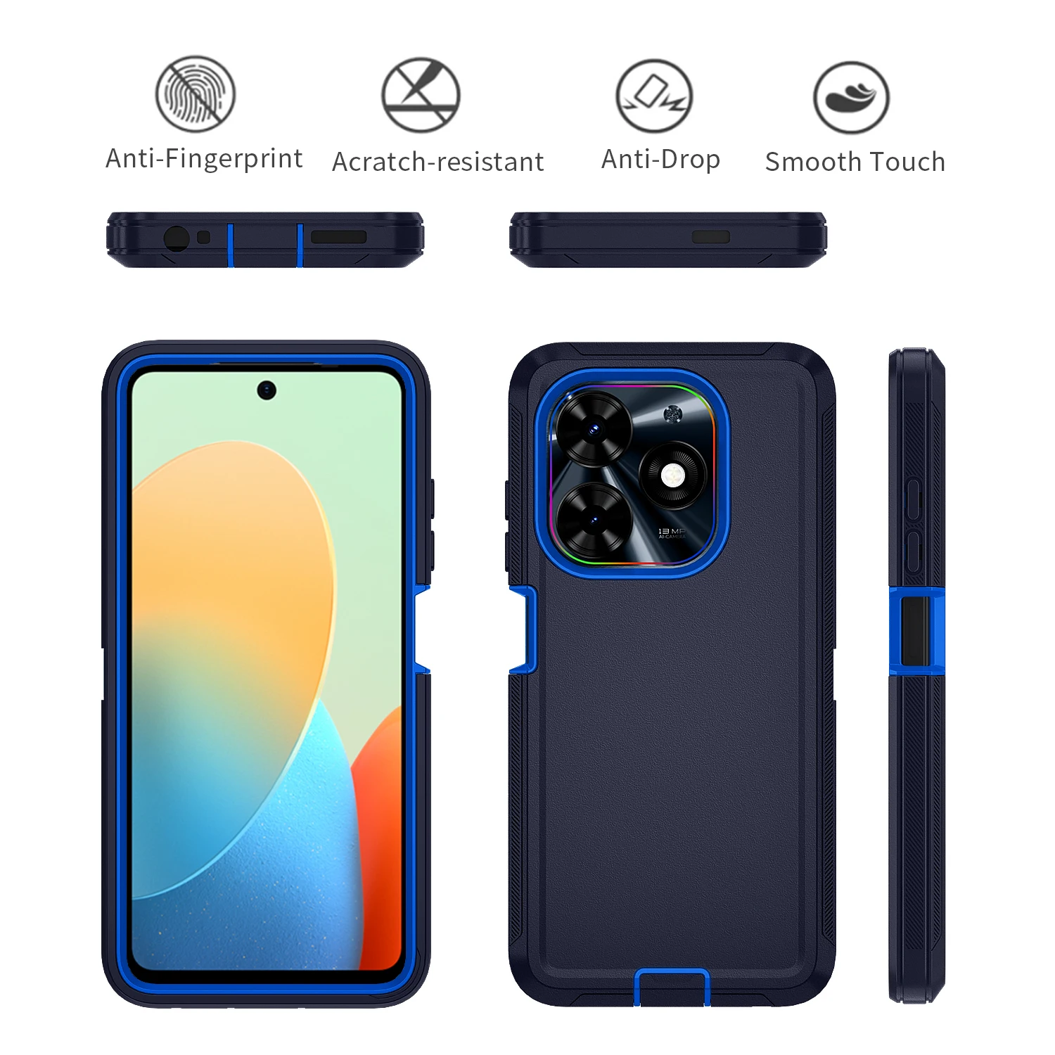 Shockproof Armor Defender Phone Case - Durable PC+TPU Back Cover