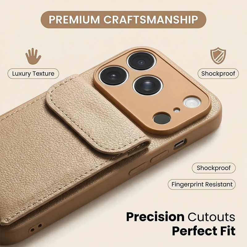 Sleek and Durable Synthetic Leather Clip-On Phone Case