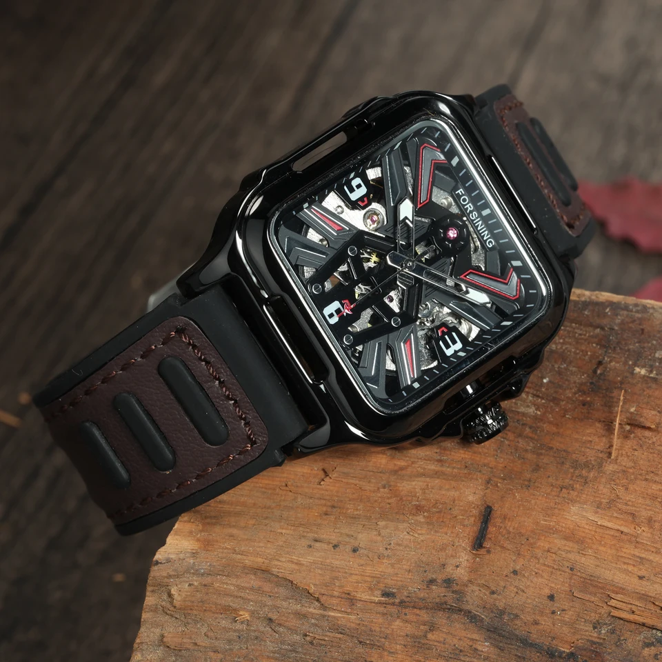 FORSINING Orologi meccanici automatici scheletrati da uomo