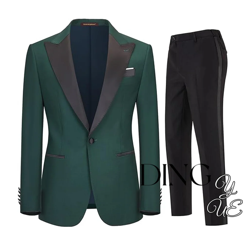 Casual Business Mens Suits Slim Fit 2 Piece Jacket Pants Set For Groom Wedding Tuxedo Formal Office Wear Costume Homme