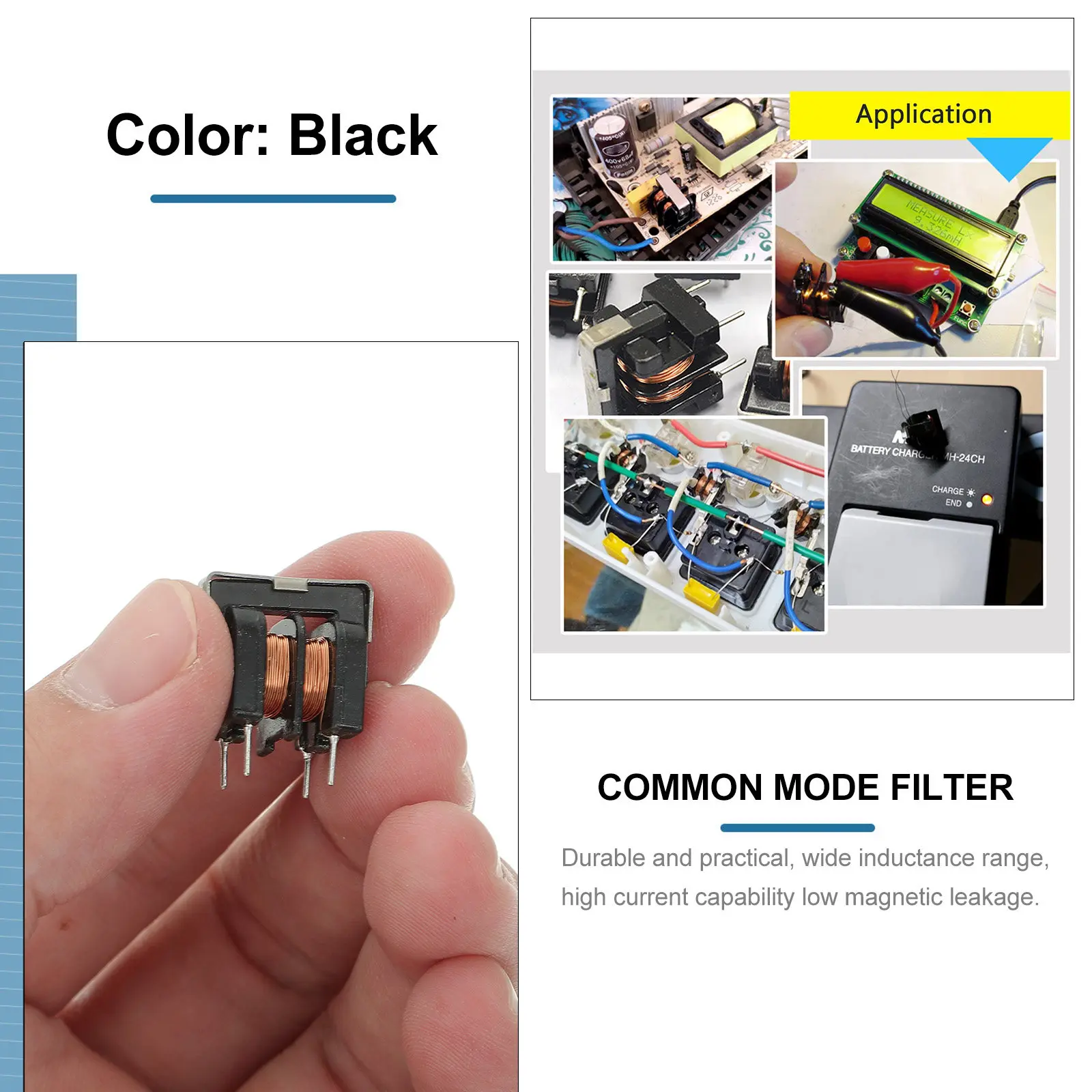 10개 공통 모드 인덕터 필터 Uu9. 7x8mm 10Mh 신호용 고신뢰성 저자기누설 인덕턴스 필터