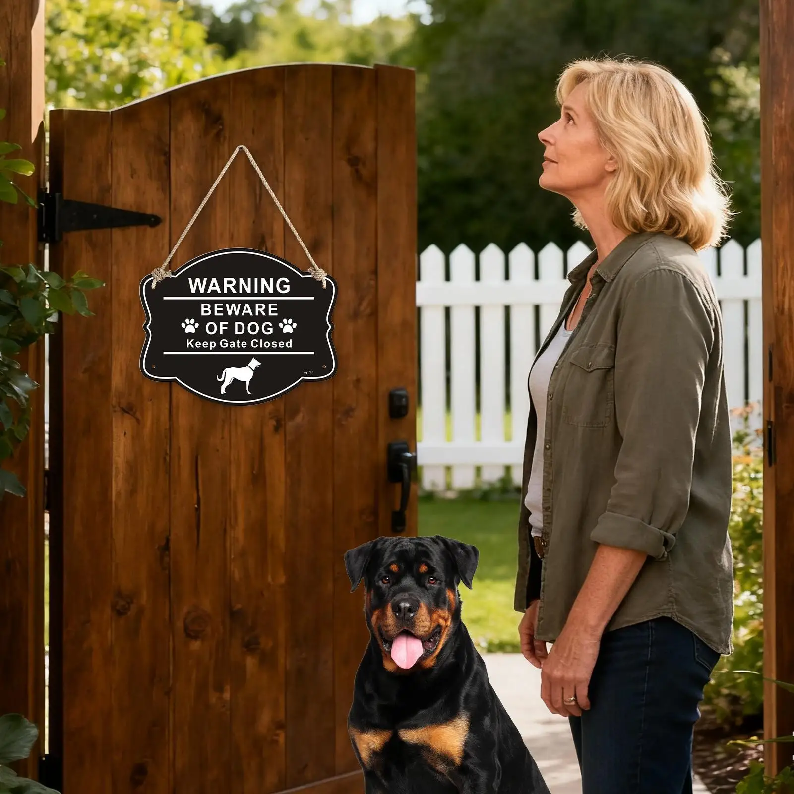 Dog Sign 10 X 8 Inch Aluminum Metal Weatherproof Anti-Rust Supplies Warning Beware Of Dog Sign For Property Premises Halloween