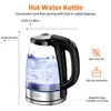 DEVISIB Electric Tea Kettle for Boiling Water Stainless Steel Filter 2L/2200W Hot Water Boiler Wide Opening Automatic Shut Off 3