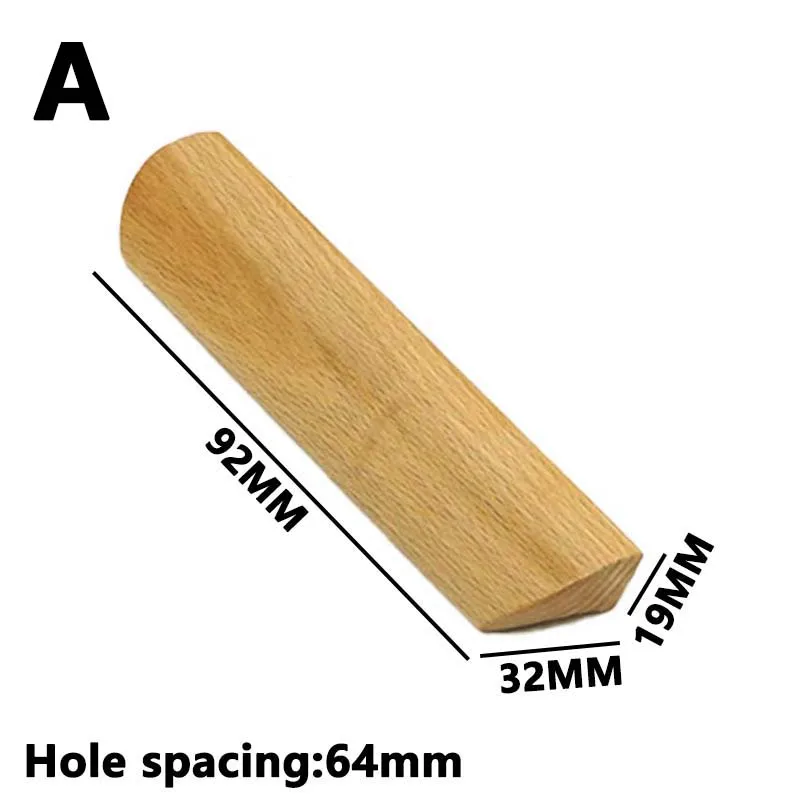 

1PC Furniture Handles Pulls Handles Knobs Baside Wooden Beech Knobs Drawer Dresser Cabinets