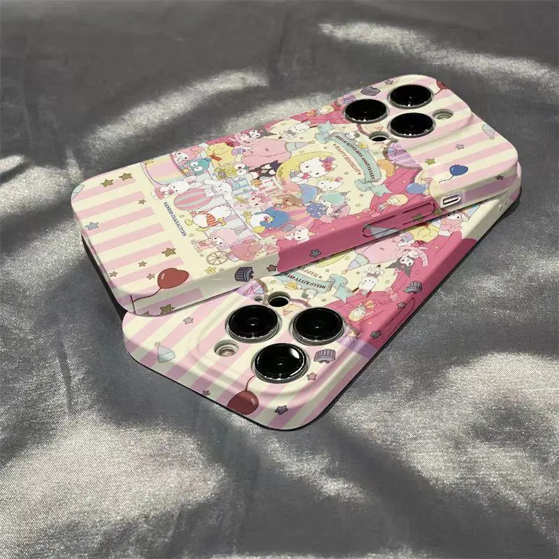 

Anime Hello Kitty Sanrio Kawaii Iphone14/15Promax11/12Pro13Xs/xr Case Cute Cartoon Apple Protective Case Sweet Gift Girls Toys