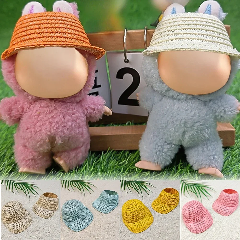 For 17cm Labubu Accessories Baseball Straw Hat Doll Beach Crafts Clothing Children'S Props Sun Hat Decoration 3