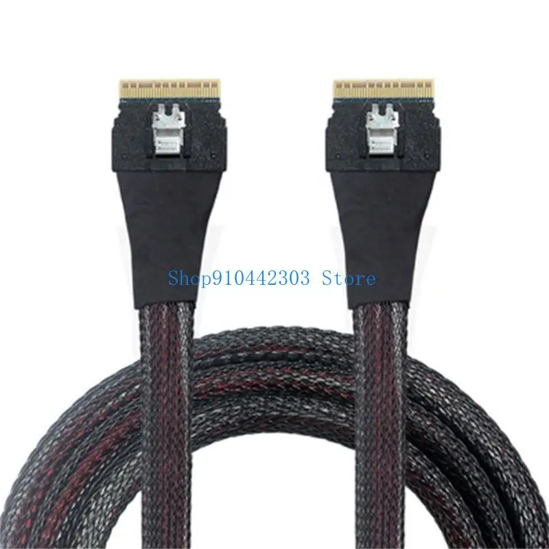 652F 24Gbps SFF-8654 8i 74Pin 남성-슬림라인 SFF-8654 SAS4.0 74Pin 남성 연장 케이블 50cm 서버 데이터 저장용