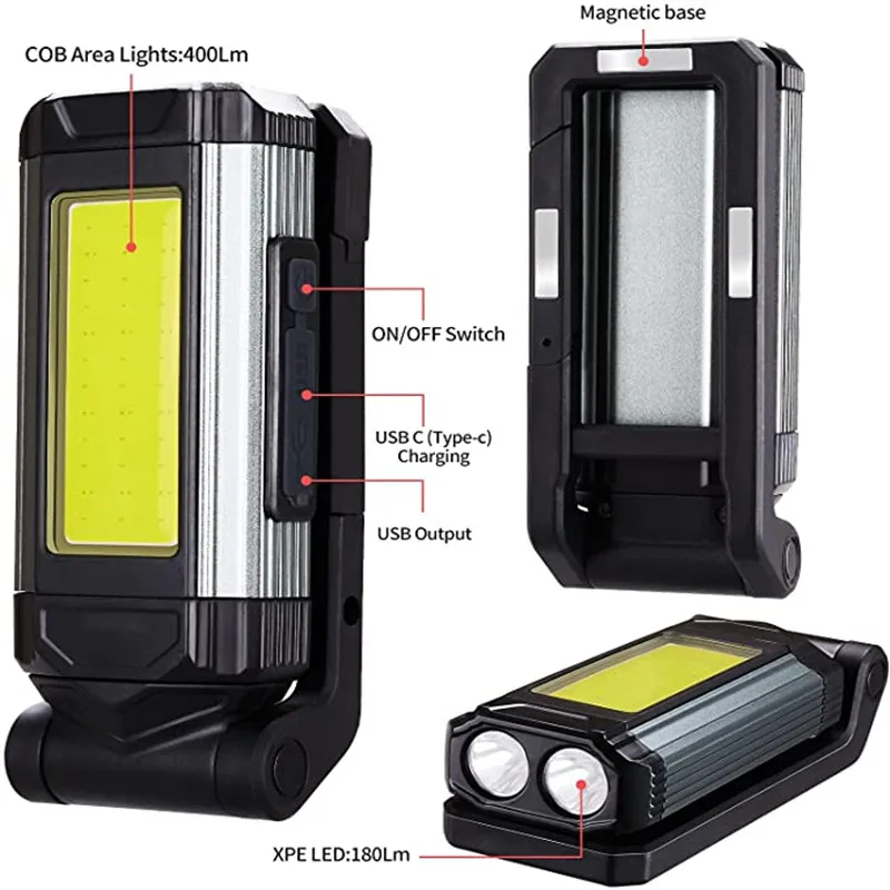 VOLREX Portable LED Work Light - Rechargeable Work Light with